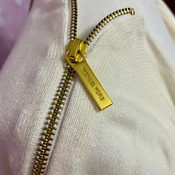 Micheal Kors NWT draped front top with zippers - Picture 3 of 12